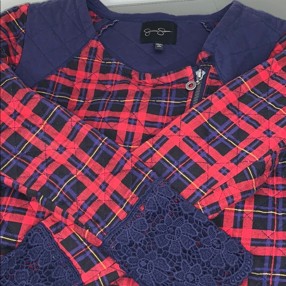 Jessica Simpson, Moto plaid jacket Sz. Medium